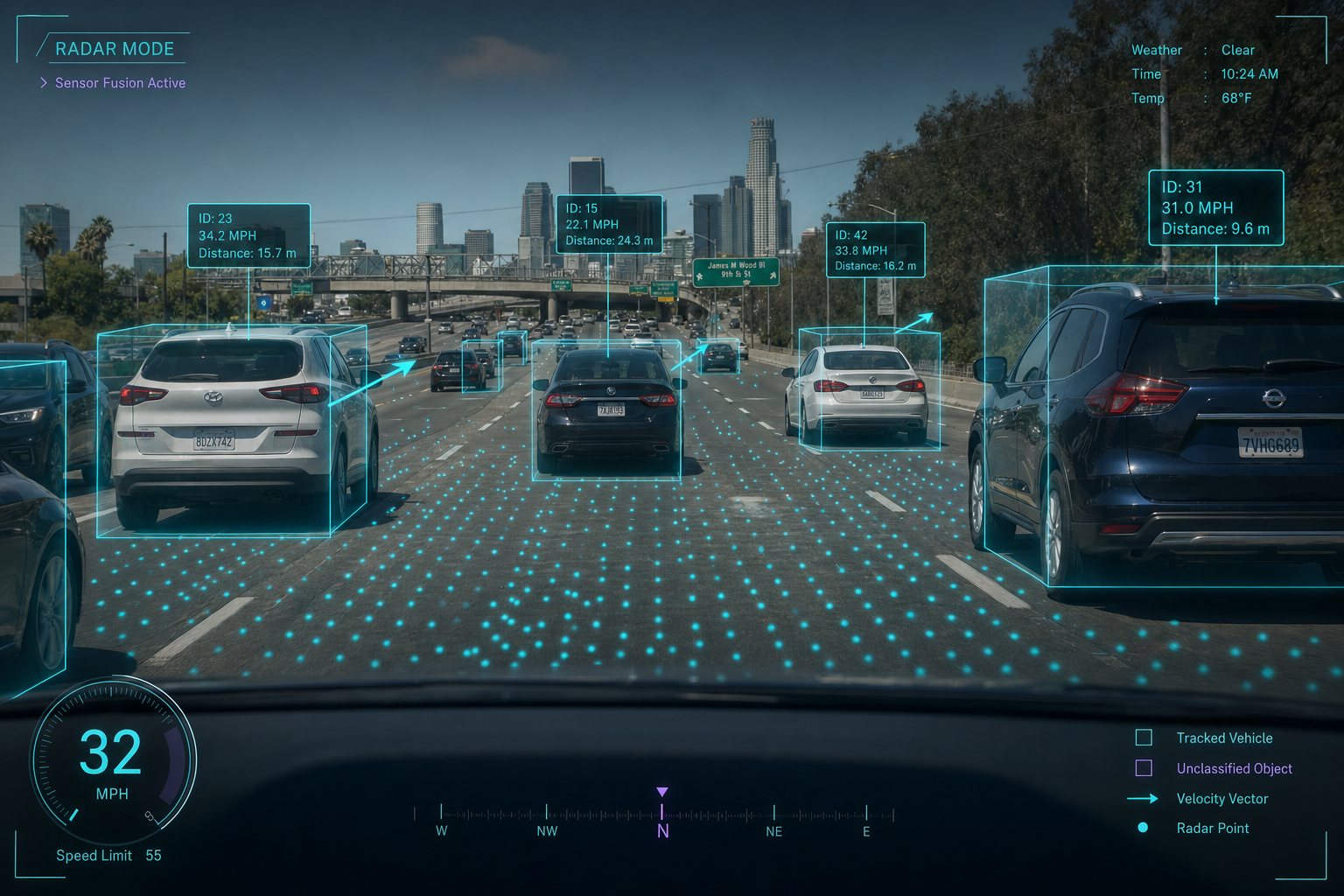 Real-time radar object tracking with velocity vectors