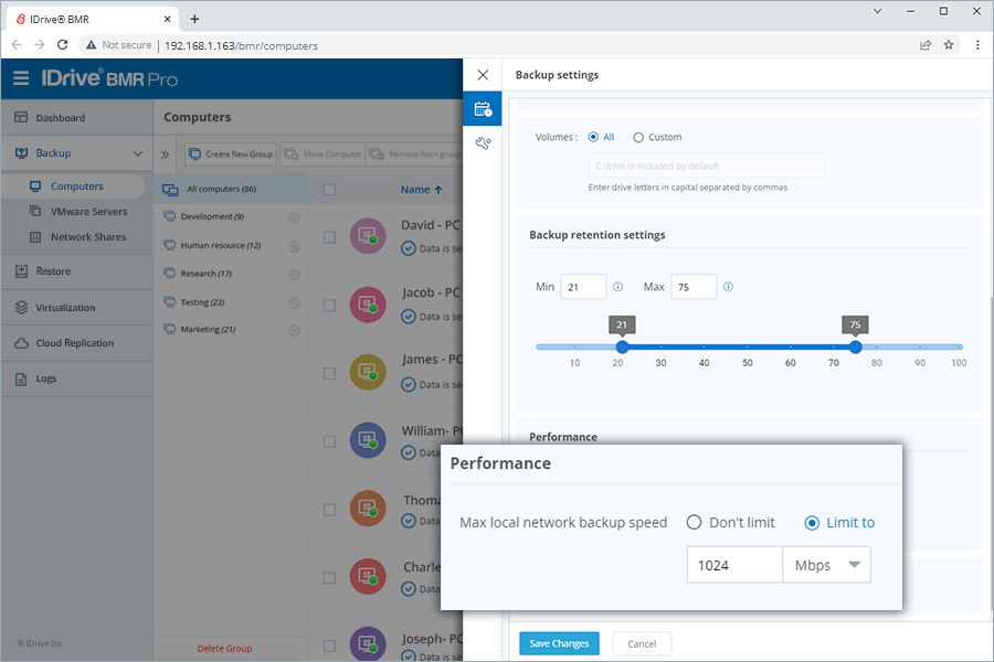 incremental image backups