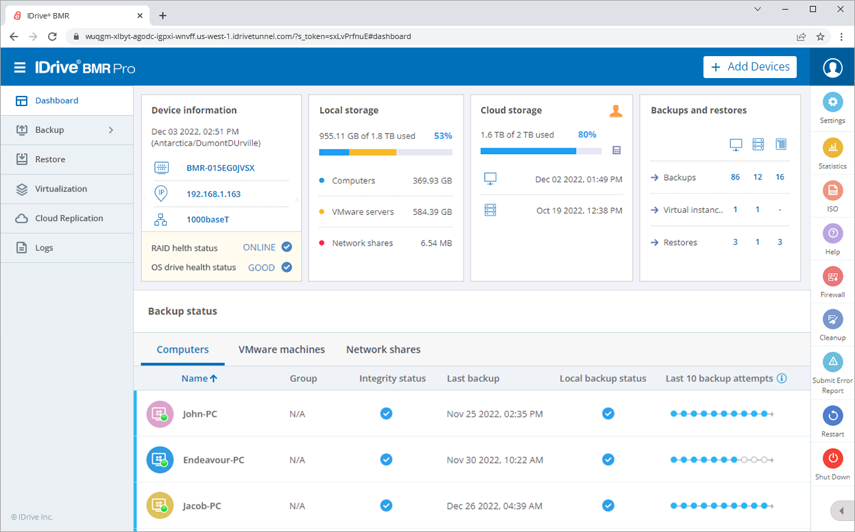 Add your ESXi hosts and vCenter servers for backup