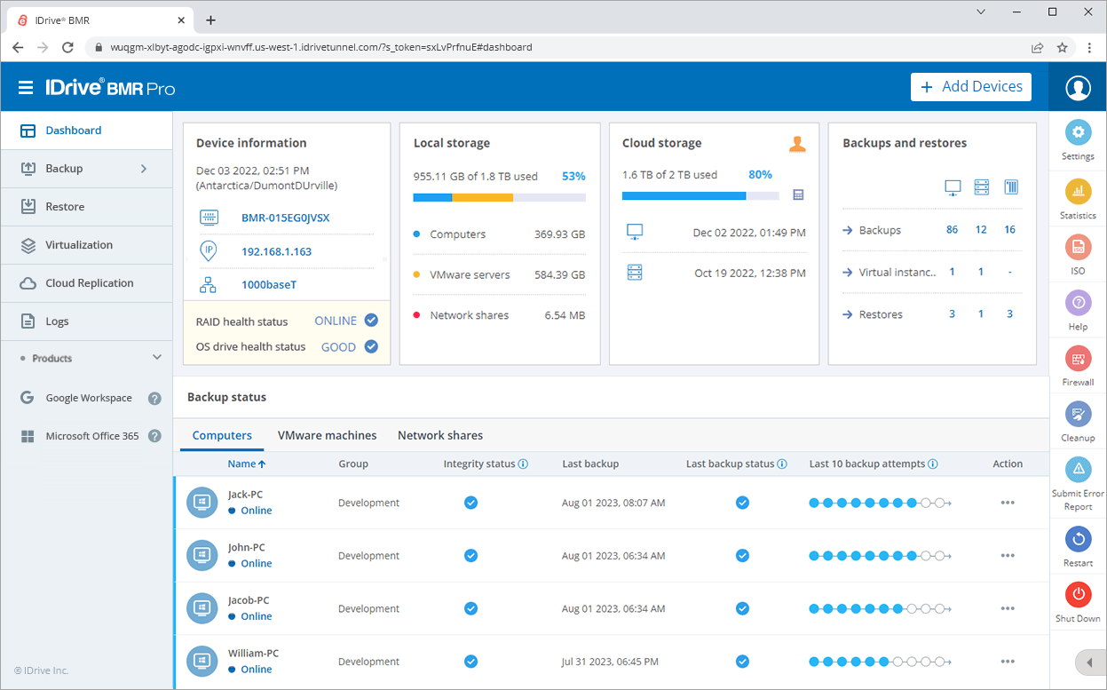 Add your ESXi hosts and vCenter servers for backup