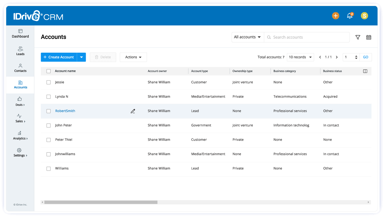 IDrive crm