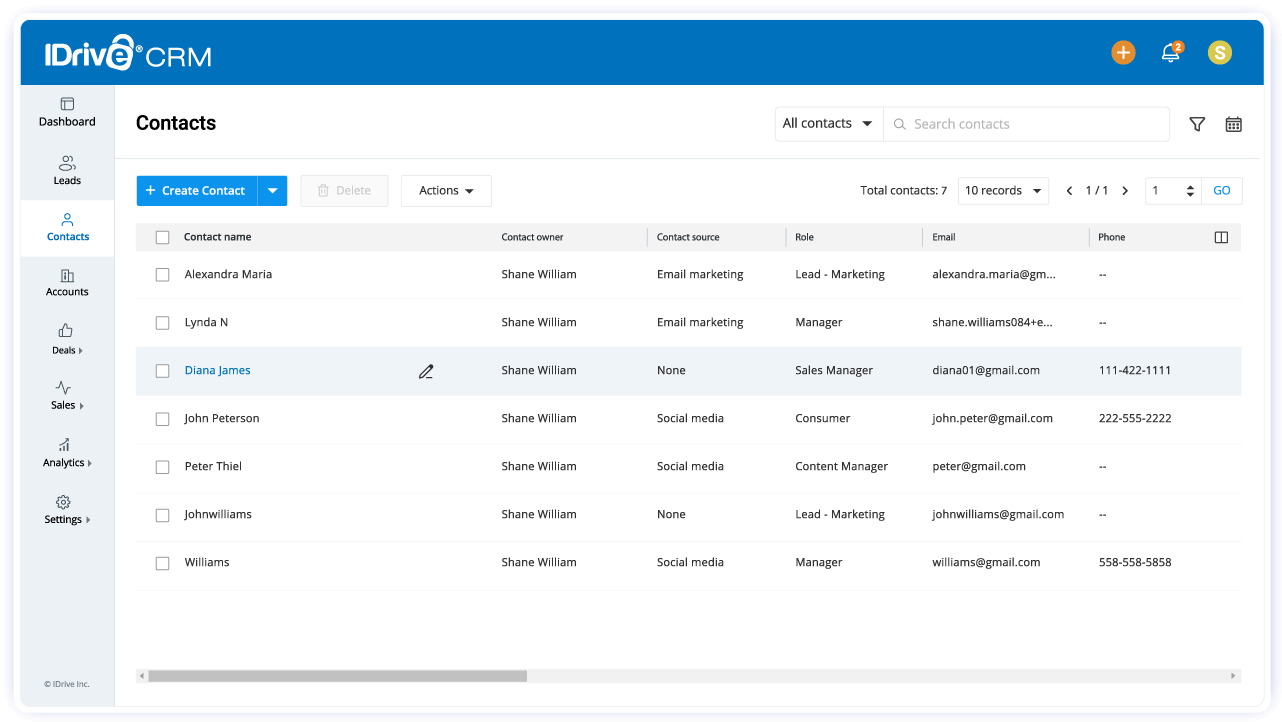 IDrive crm