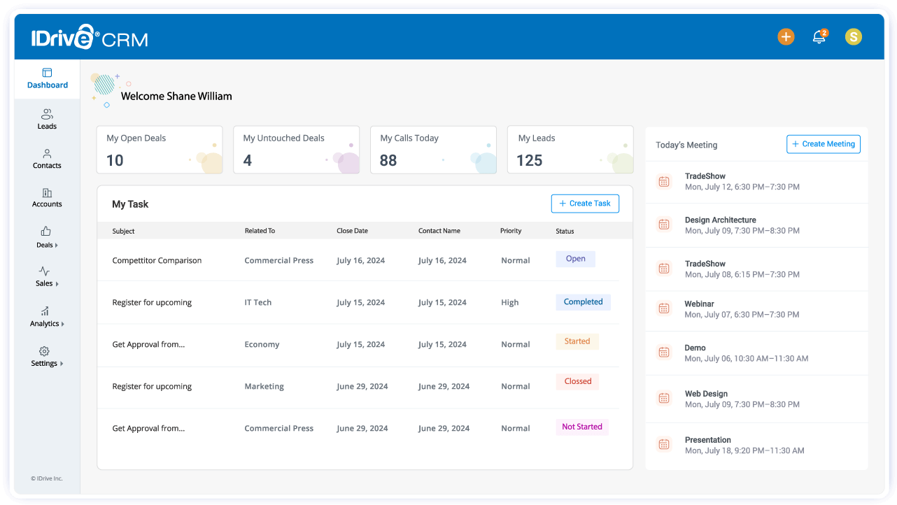 IDrive crm