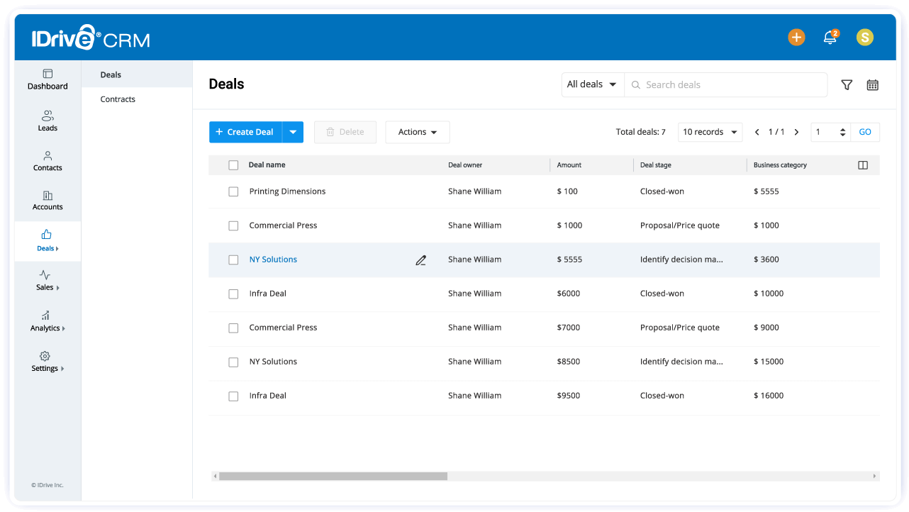 IDrive crm