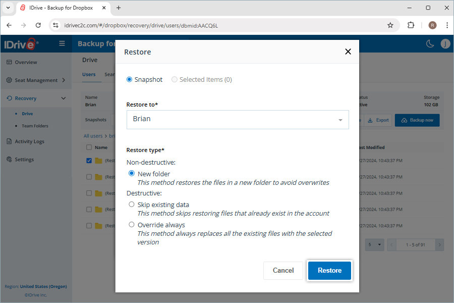 view client wise status