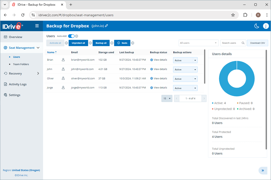 view client wise status