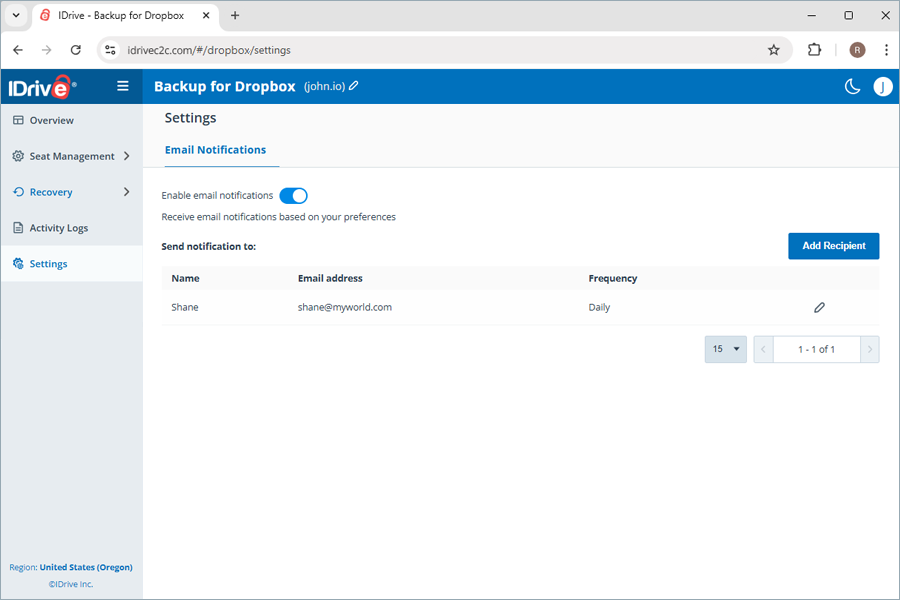 view client wise status