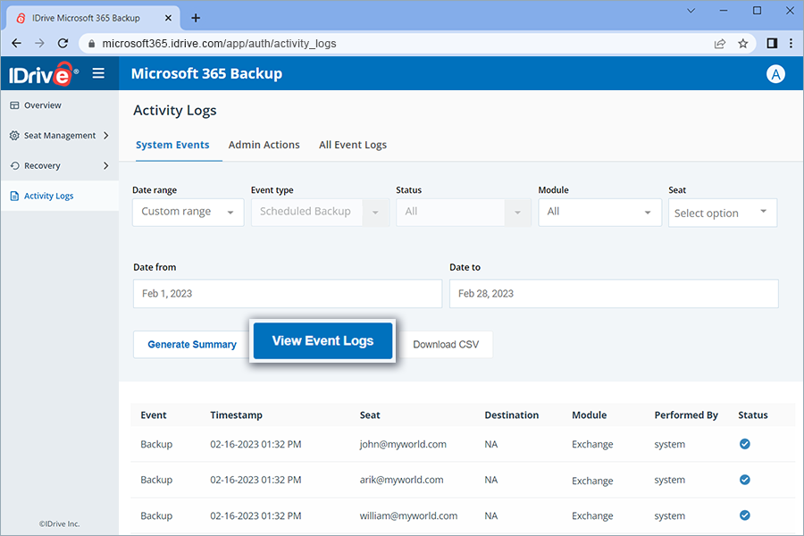  view client wise status