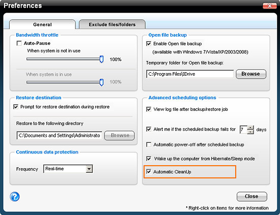 idrive backup