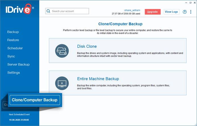 idrive clone computer backup