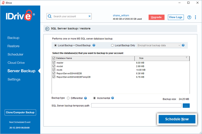 idrive synology backup