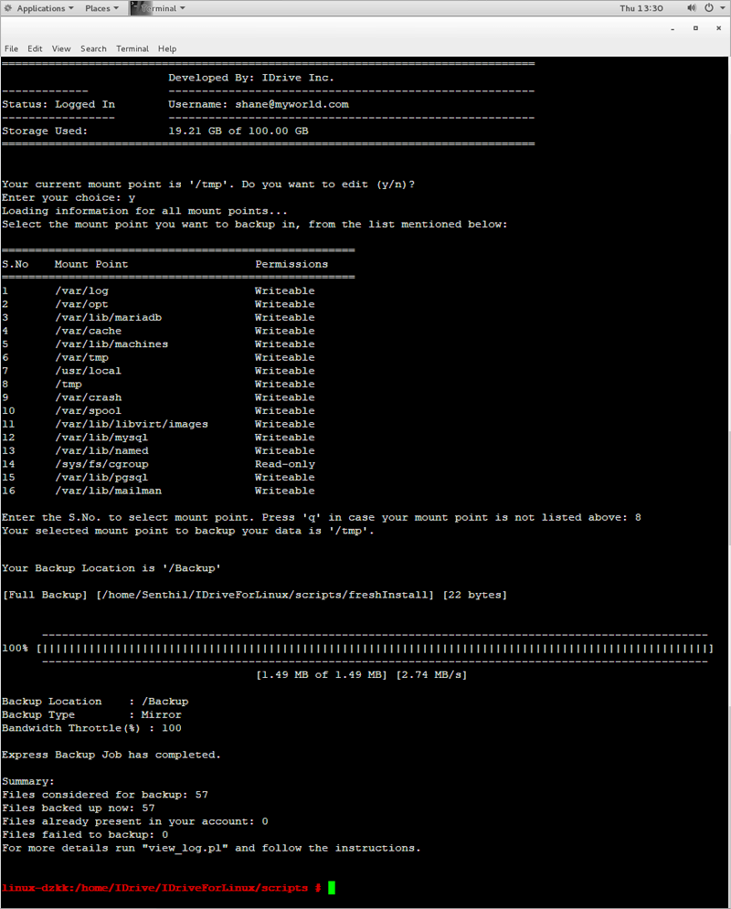 idrive linux scripts