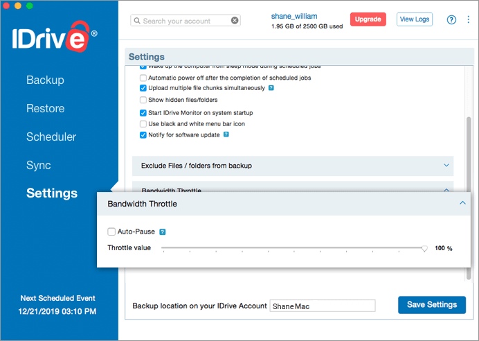 does idrive for mac support versioning