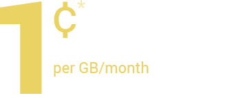 1c per GB/month for cloud storage with no access cost