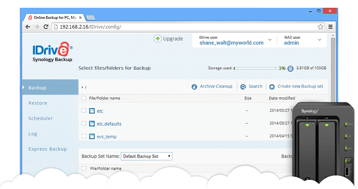 Synology Backup To IDrive Cloud