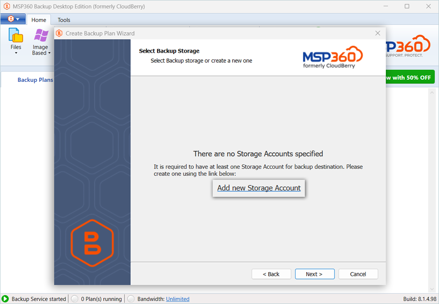 IDrive e2 with msp360 backup desktop
