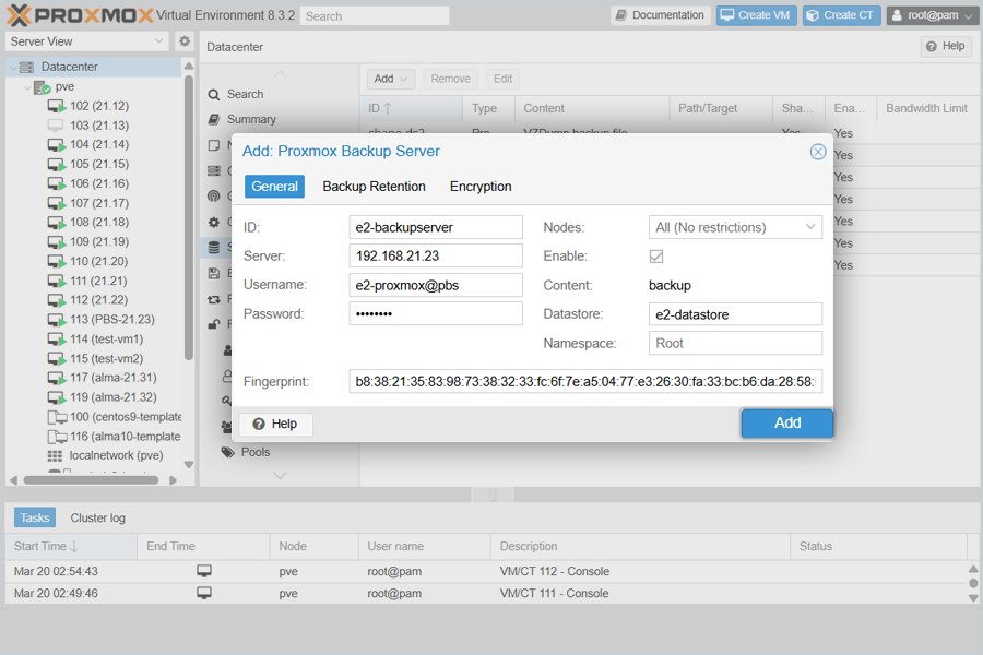 IDrive e2 with proxmox backup