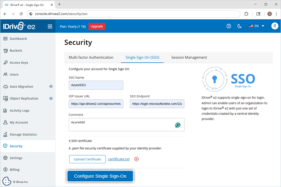 Configure Single Sign-On