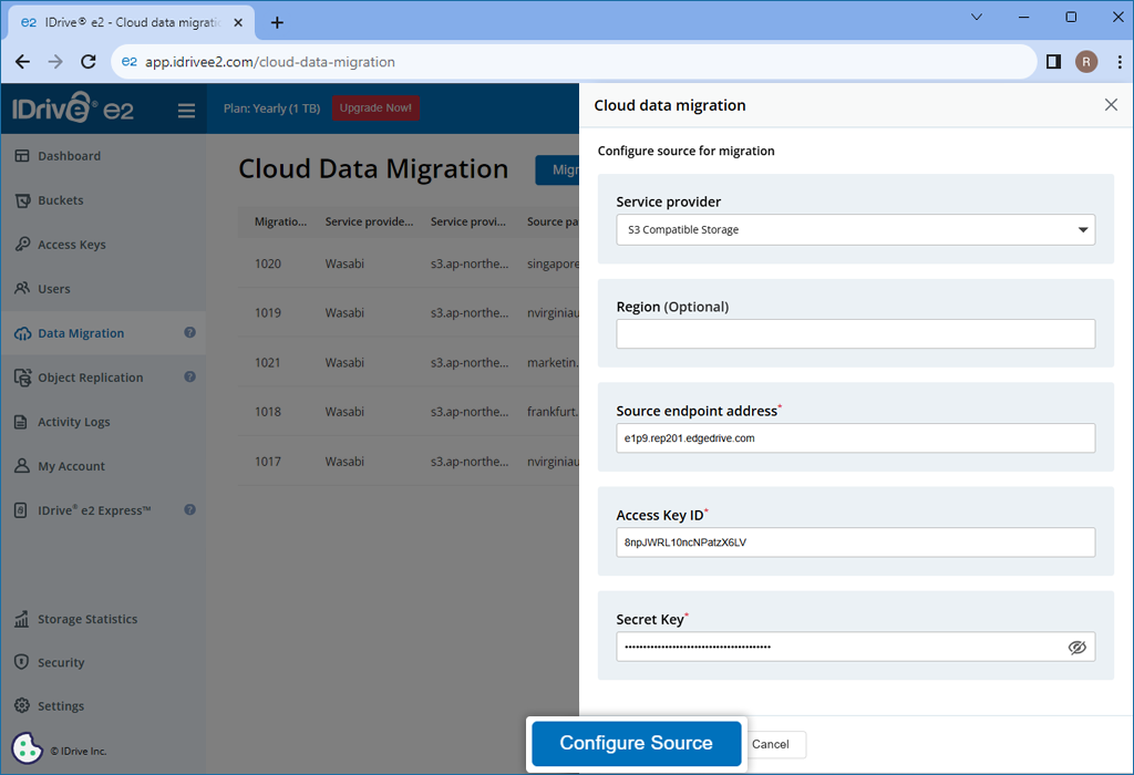 Click Configure Source