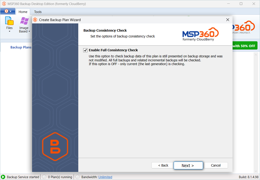 IDrive e2 with msp360 backup desktop