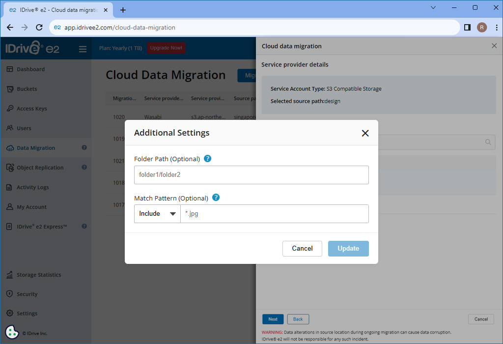 enter the file pattern you want to include or exclude.