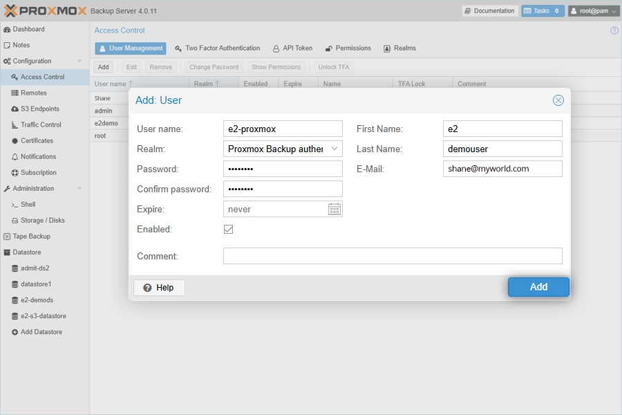 IDrive e2 with proxmox backup