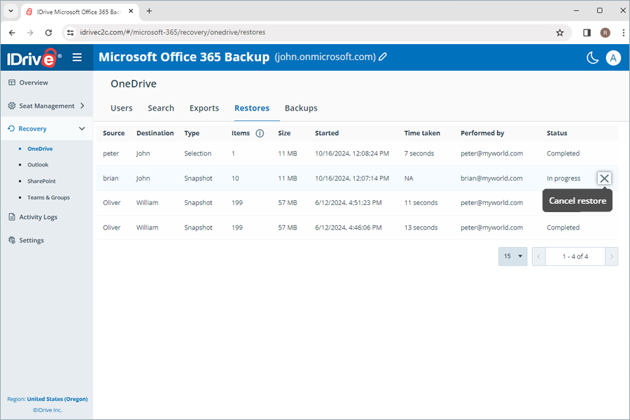  view client wise status