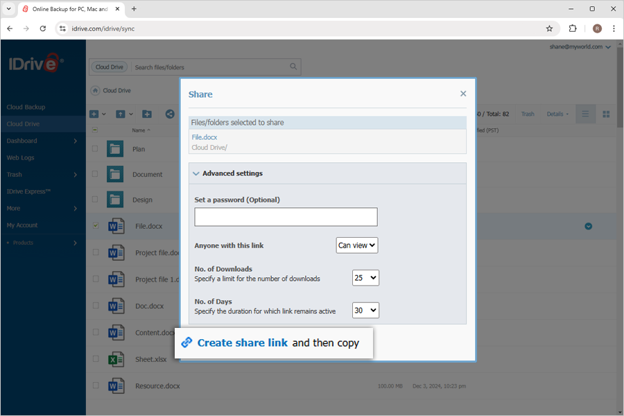 create share link