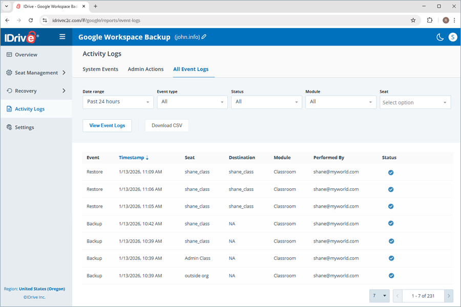  view client wise status