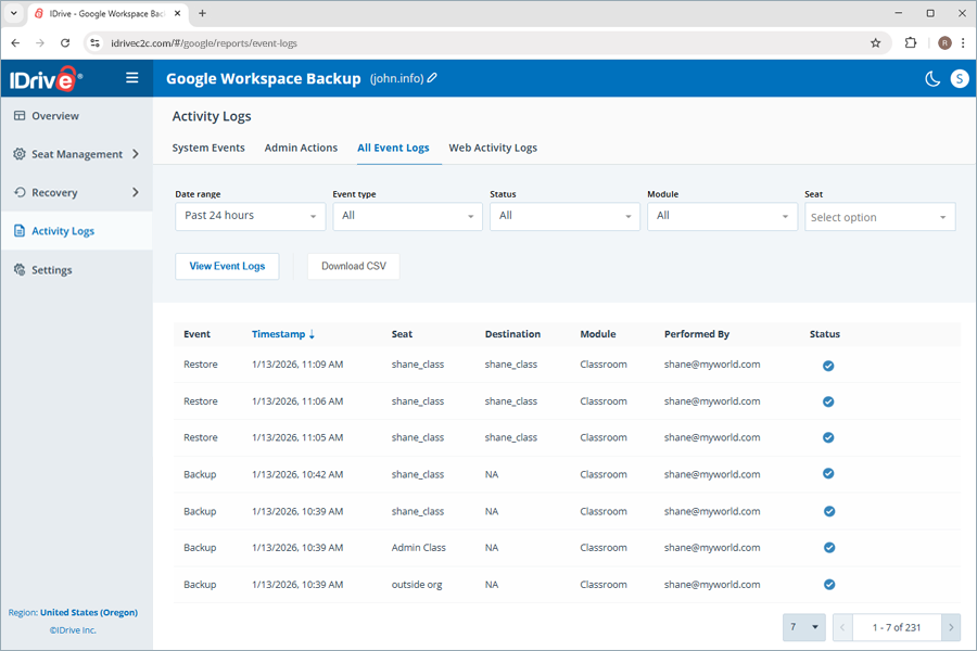  view client wise status
