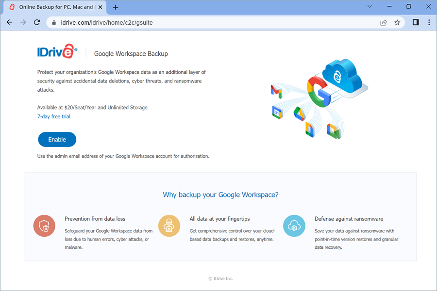 IDrive Google Workspace Backup Startup Guide IDrive Google Workspace Backup Startup Guide