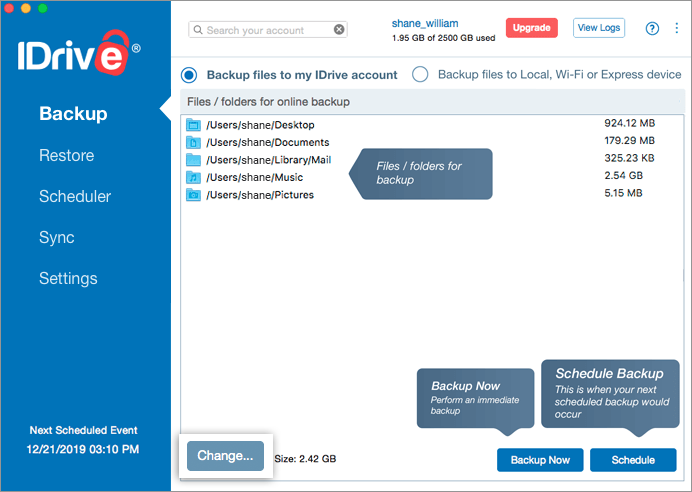 install idrive backup