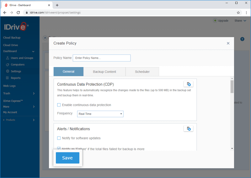 create a policy