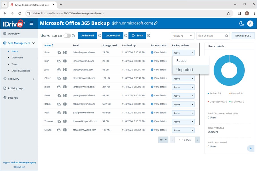  view client wise status