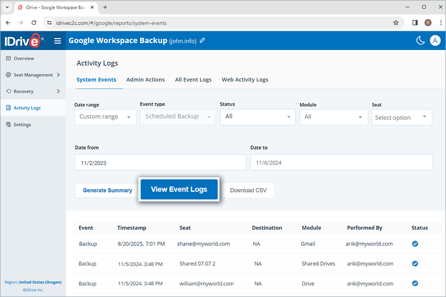  view client wise status