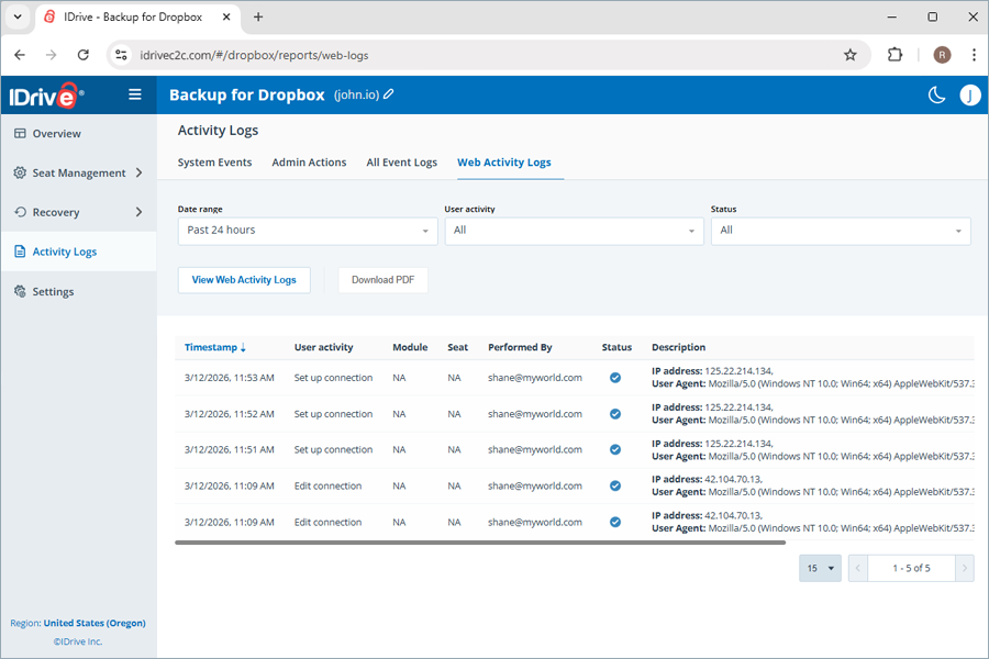  view client wise status
