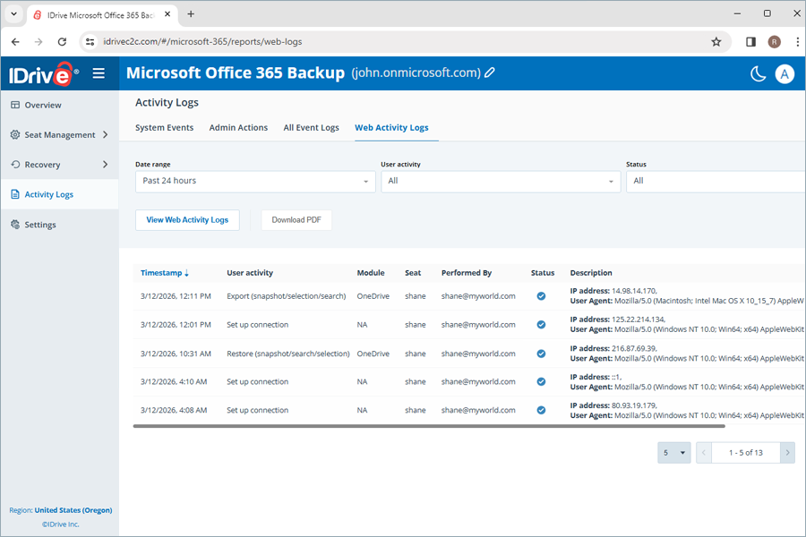 view client wise status