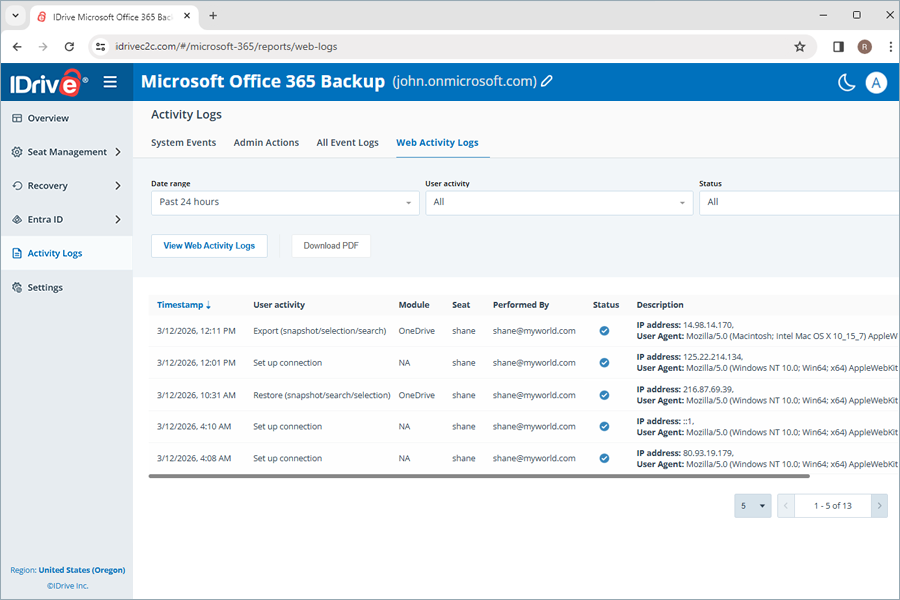  view client wise status