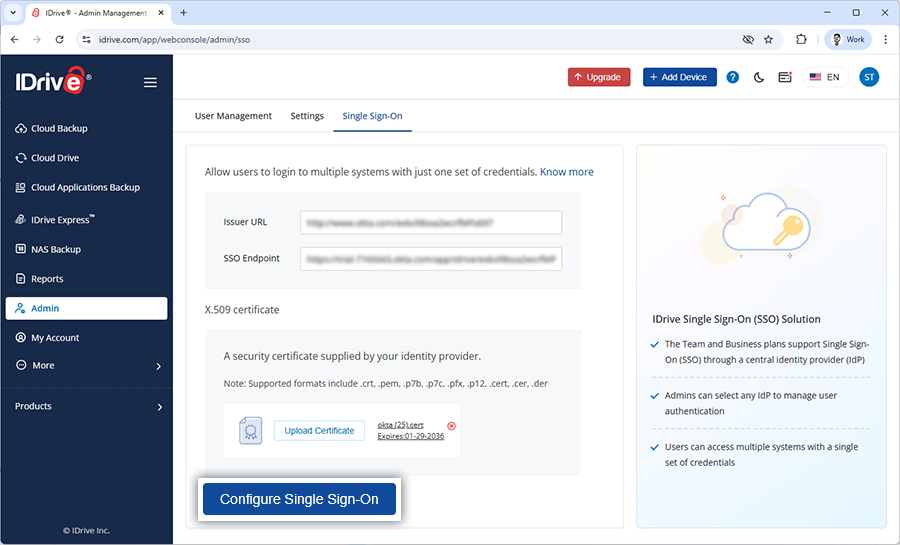 Configure Sso Scr
