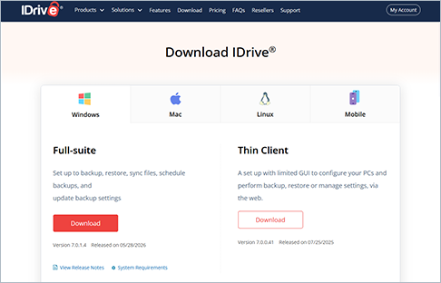 Download IDrive