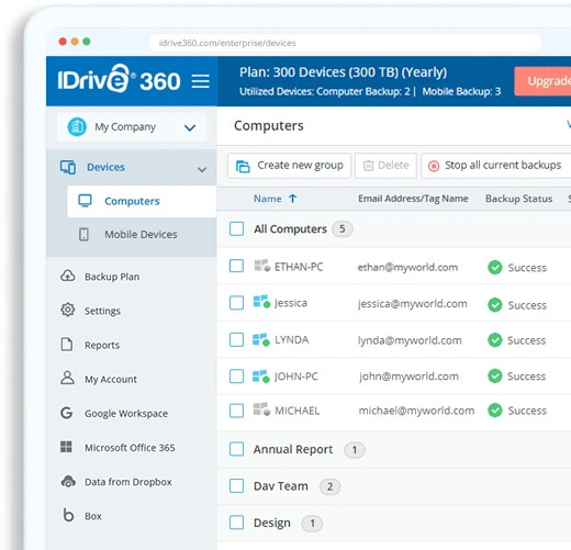 Endpoint, Servers, and SaaS Cloud Backup